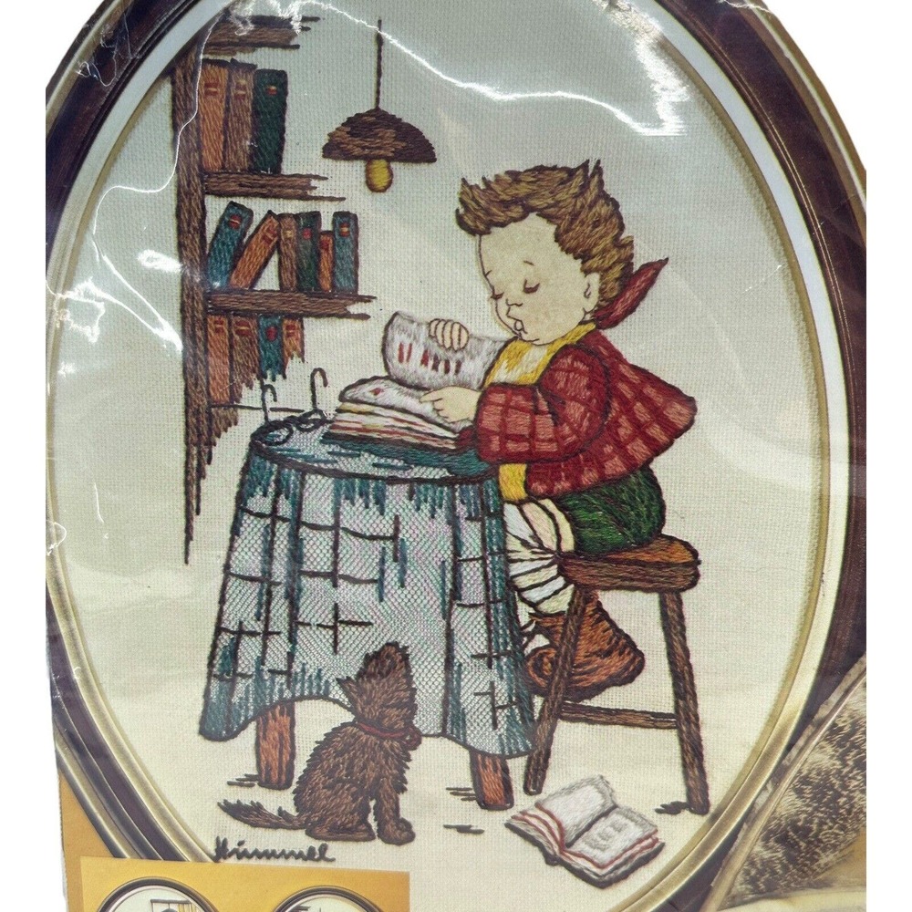 1978 Paragon Needlecraft Crewel Kit #0770 Hummel Book Lore 9" x 12" Vintage NOS